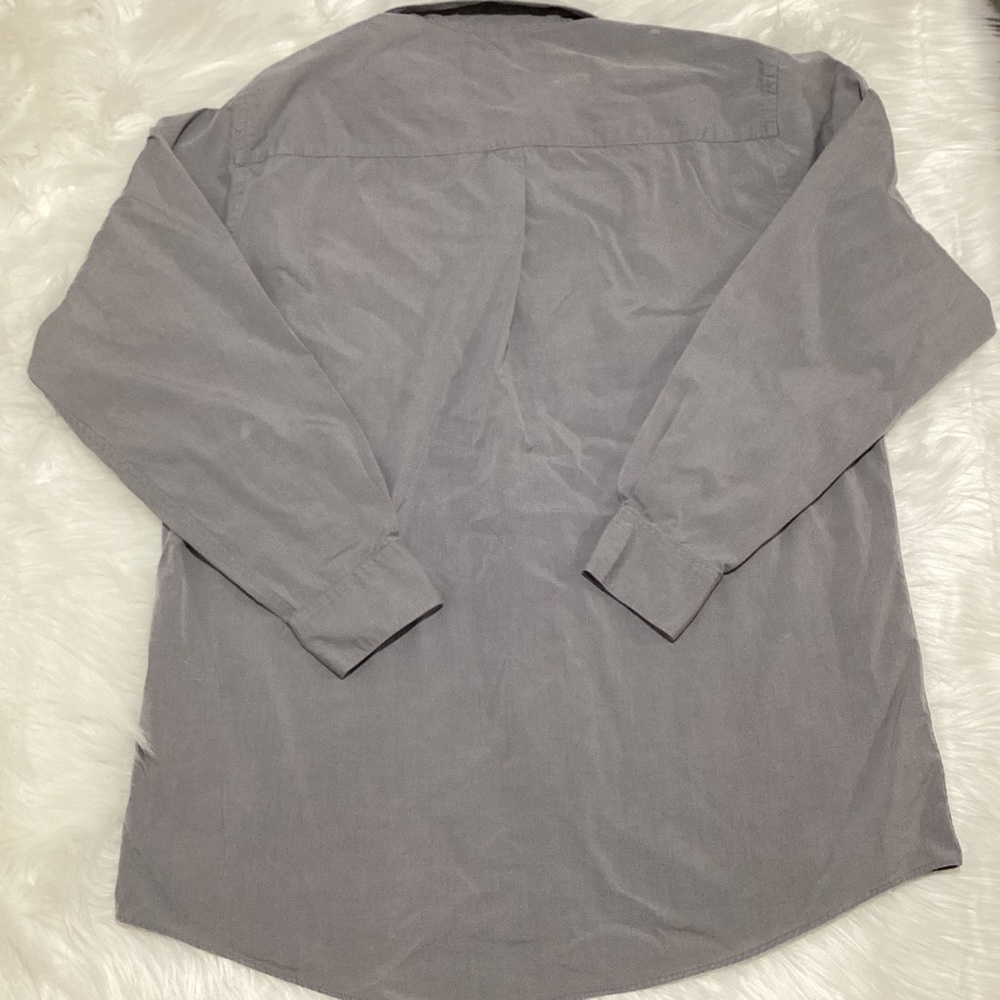 Dkny Men’s Grey Solid Button Down Long Sleeve Col… - image 4